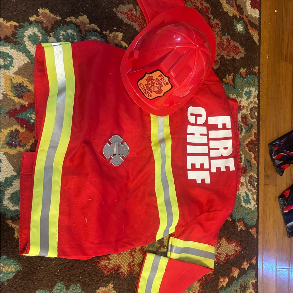 Melissa and Doug Red Fire Chief Costume with Helmet
